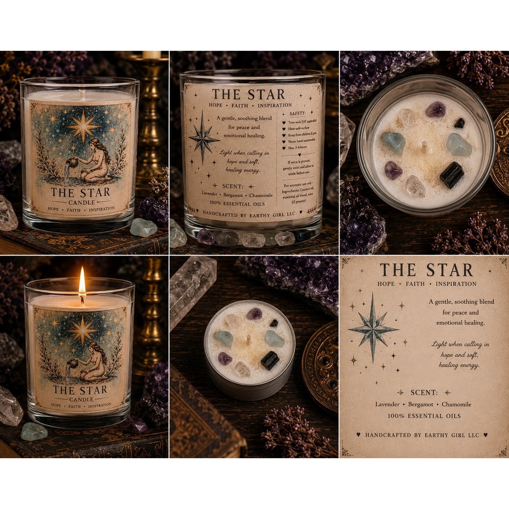 The Star Tarot Tea Light Candle Set